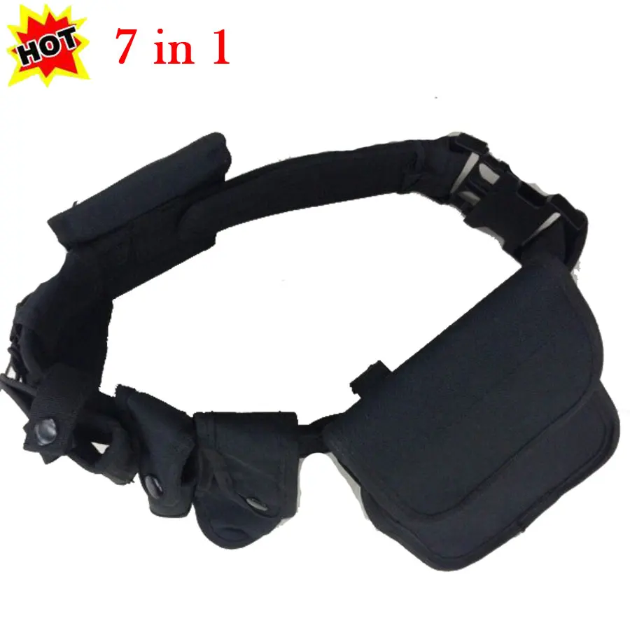 Durable Adjustable Tactical Belt EMT Cool Security Police SWAT Duty Military Belt Black Buckle Rigger Holster Magazine Pouch Set