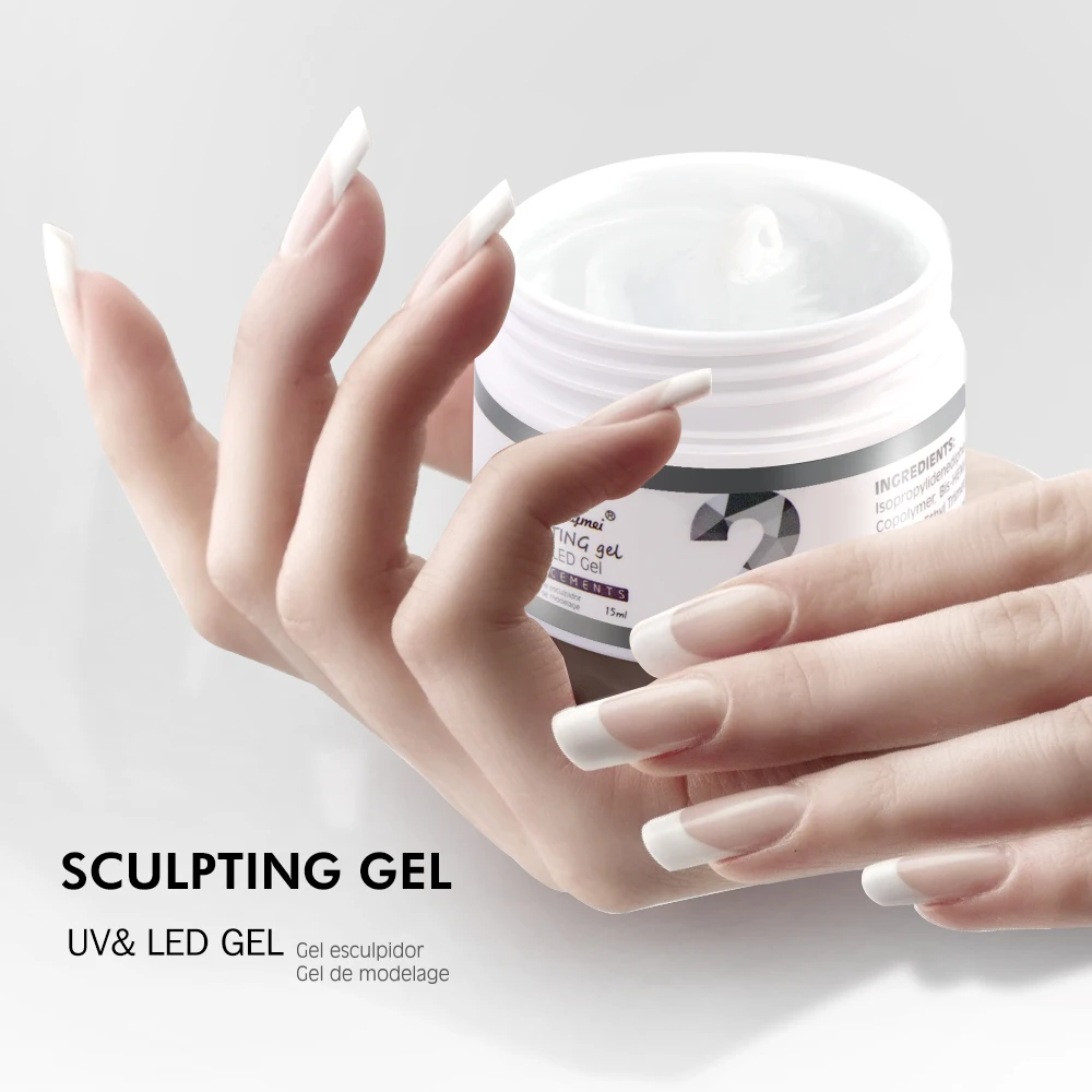 Fengshangmei 15g gel para extensões de unhas claras construtor de gel unha polonês construtor cores de camuflagem uv construir unhas de gel