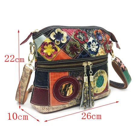 Cow Leather Flap Shoulder Bag 2025 Fashion Bohemian Boho Chic Quality Real Leather Flap Messenger Bag Leisure Srteet Style Bag