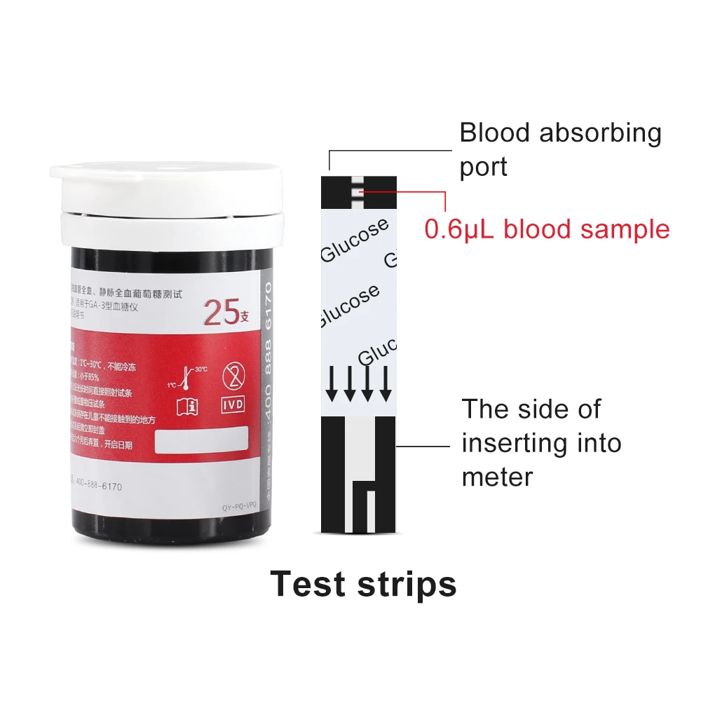 CofoeYili 50/100pcs Glucose Test Strips Only for cofoe Yili Blood Glucose Meter Monitor for Diabetes health care