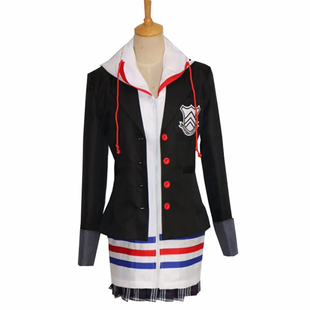 

2018 Ann Takamaki Cosplay Persona 5 Cosplay Anne Costume Jacket Shirt Skirt Stockings Vest party Halloween Carnival