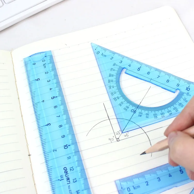 NEW Soft 15/20/30CM Straight Triangular Measure Multicolour Set Flexible Rulers DUAL SCALE Student Tape Office&School Stationery