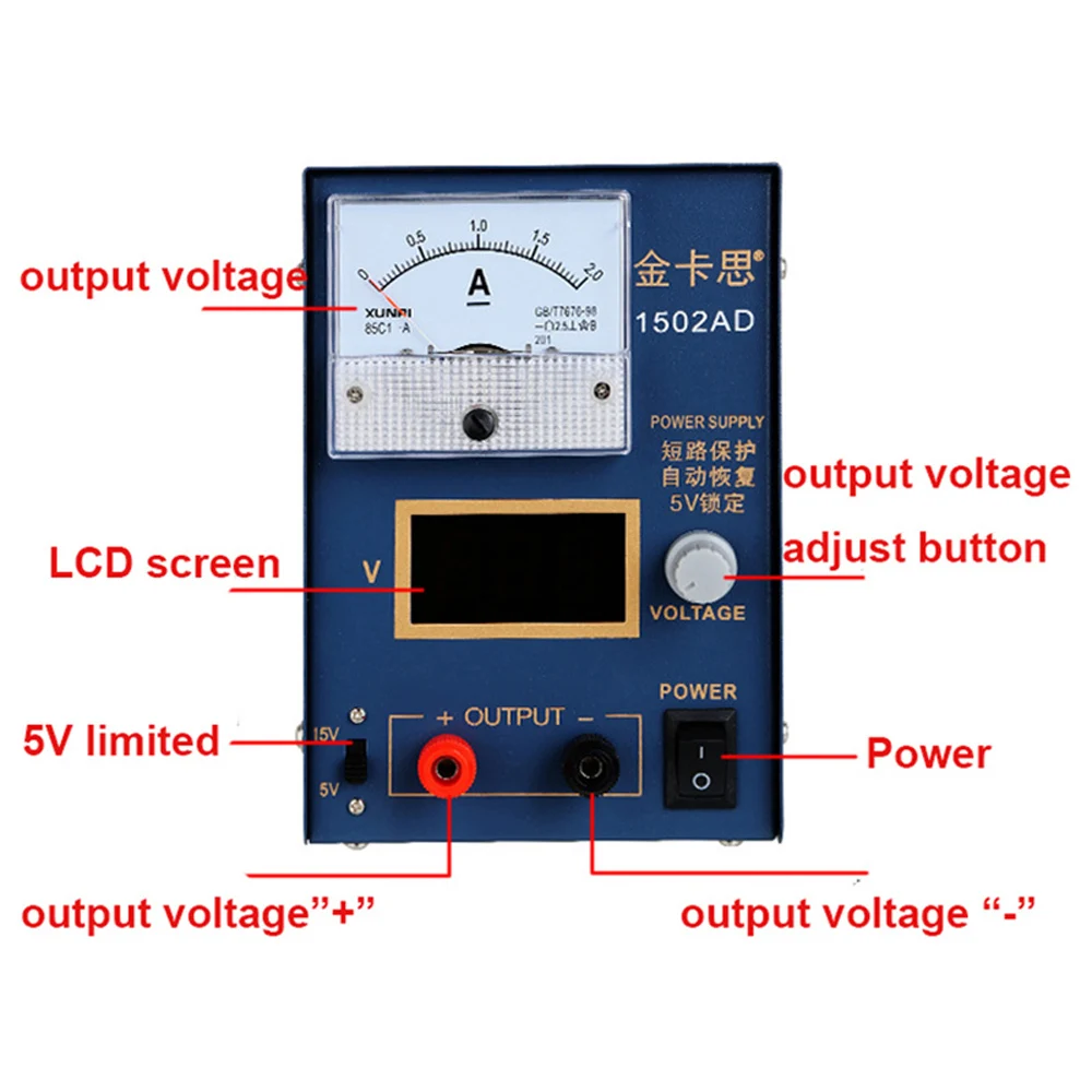 15V 2A Phone Repair Power Supply Mini Adjustable DC Power Supply Station Tester Phone Testing Power Switching Power Supply
