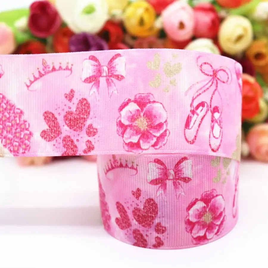 10 Yards Blumen-/Kuchenmuster-Grosgrainband 1,5" 38MM für Haarschleifen, DIY-Bastelarbeiten, handgefertigte Accessoires M19042402 – Detail 2