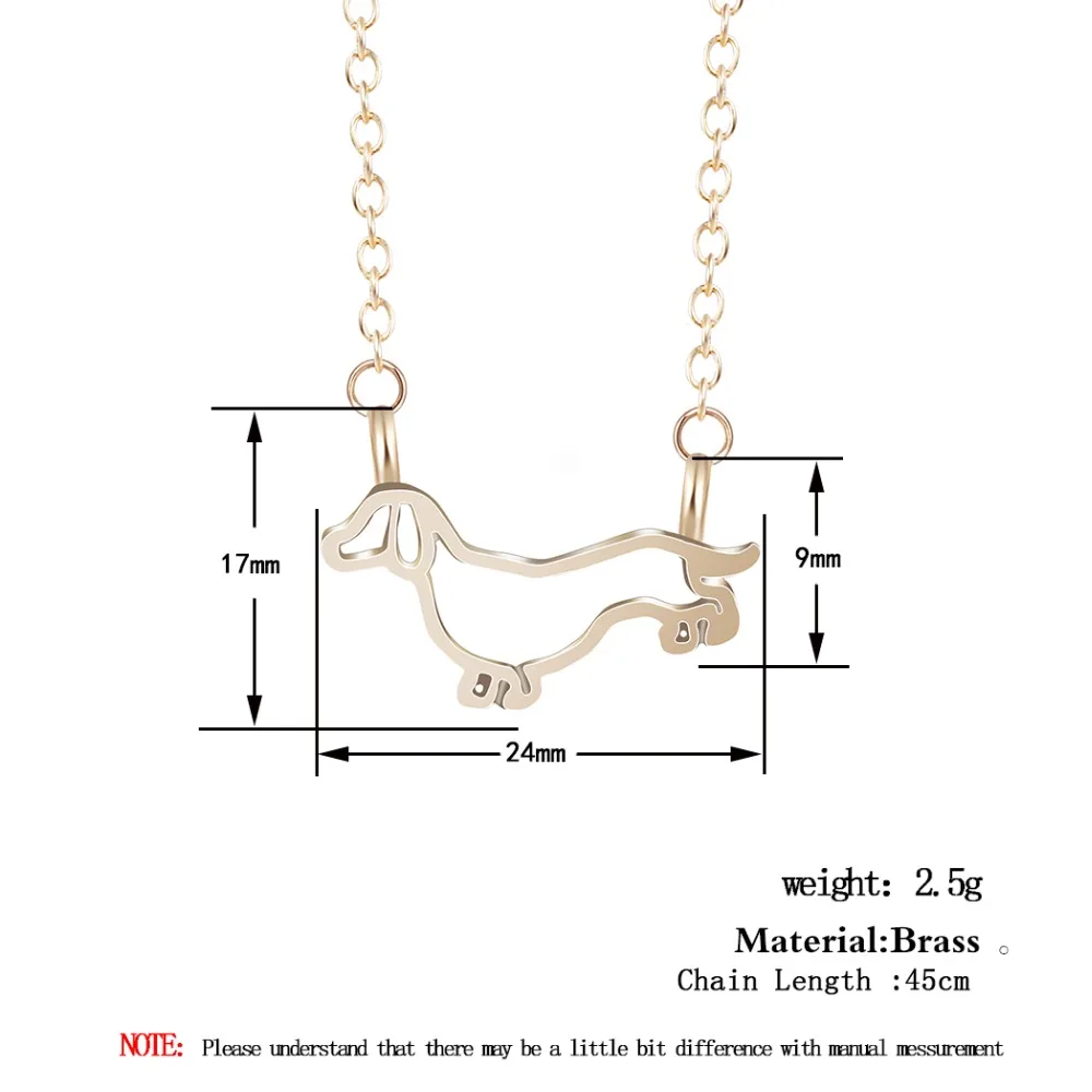 CHENGXUN Cute Dachshund Pendant Necklace Women Gold Silver Color Lovely Animal Jewelry Dog Accessory Birthday Girls