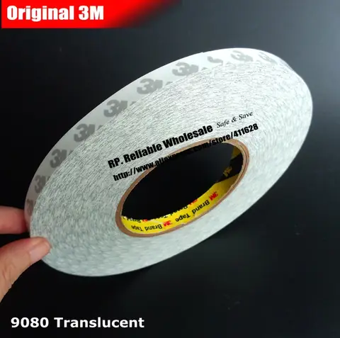(10mm*50M) 3M 9080 White Double Coated Tissue Sticky Tape for 5050 3528 LED Lighting Strip, Phone Screen PCB Frame Repair