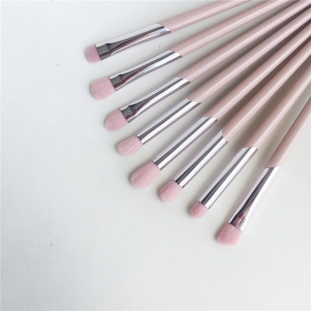 PINK Eye Makeup Brushes 210 Angled Shading 212 Smudge 214 Round 216 Tapered 217 Blending 8-pcs Eyesahdow Cosmetic Brushes