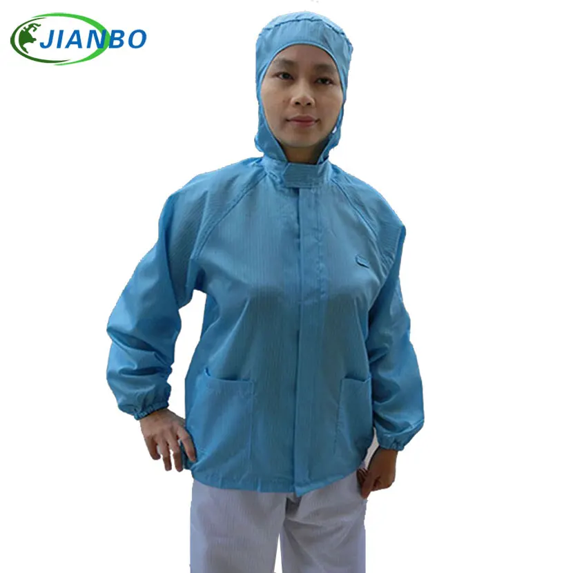 Protective Overalls Safety Clothing Anti Static Hooded Jacket Food Cleanroom Workshop Mens ESD Dustproof Work Clothes Wholesale