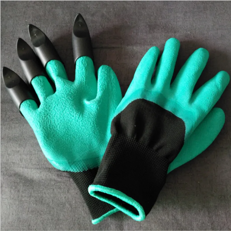 Guantes de plástico ABS para jardín, 4 manoplas de goma para excavación rápida de plantas, aislamiento impermeable, dispositivos esenciales para el hogar y la vida