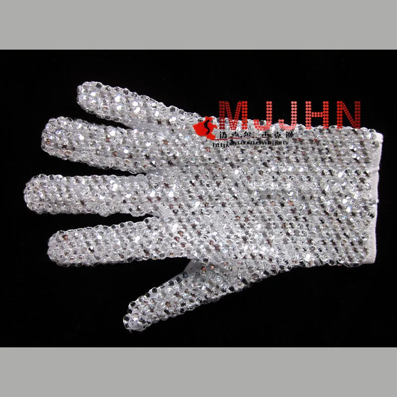 Rare Handmade Michael Crystals Glove Silver Dazzle for Impersonator Party Performance Audlts