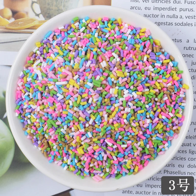 20 gr/los Nette Gefälschte Ton Streusel Bunte Herz Fünf Sterne Schleife Süßigkeiten Streusel für Handwerk Machen, DIY Kuchen Dessert Dekoration – Detail 3