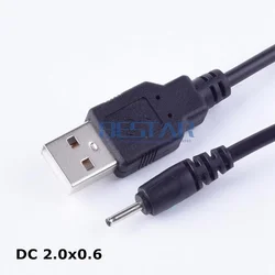 Spina di alimentazione cc nera da USB A A cc 2.0mm x 0.6mm 5 Volt DC 2.0x0.6mm Jack A barilotto cavo di alimentazione di ricarica cavi adattatori di ricarica 1m 2A