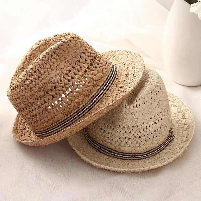 Chapeaux de soleil d'été pour femmes, doux et colorés, en paille Ikmen, pour filles, vintage, de plage, ander, Fedoras Jazz