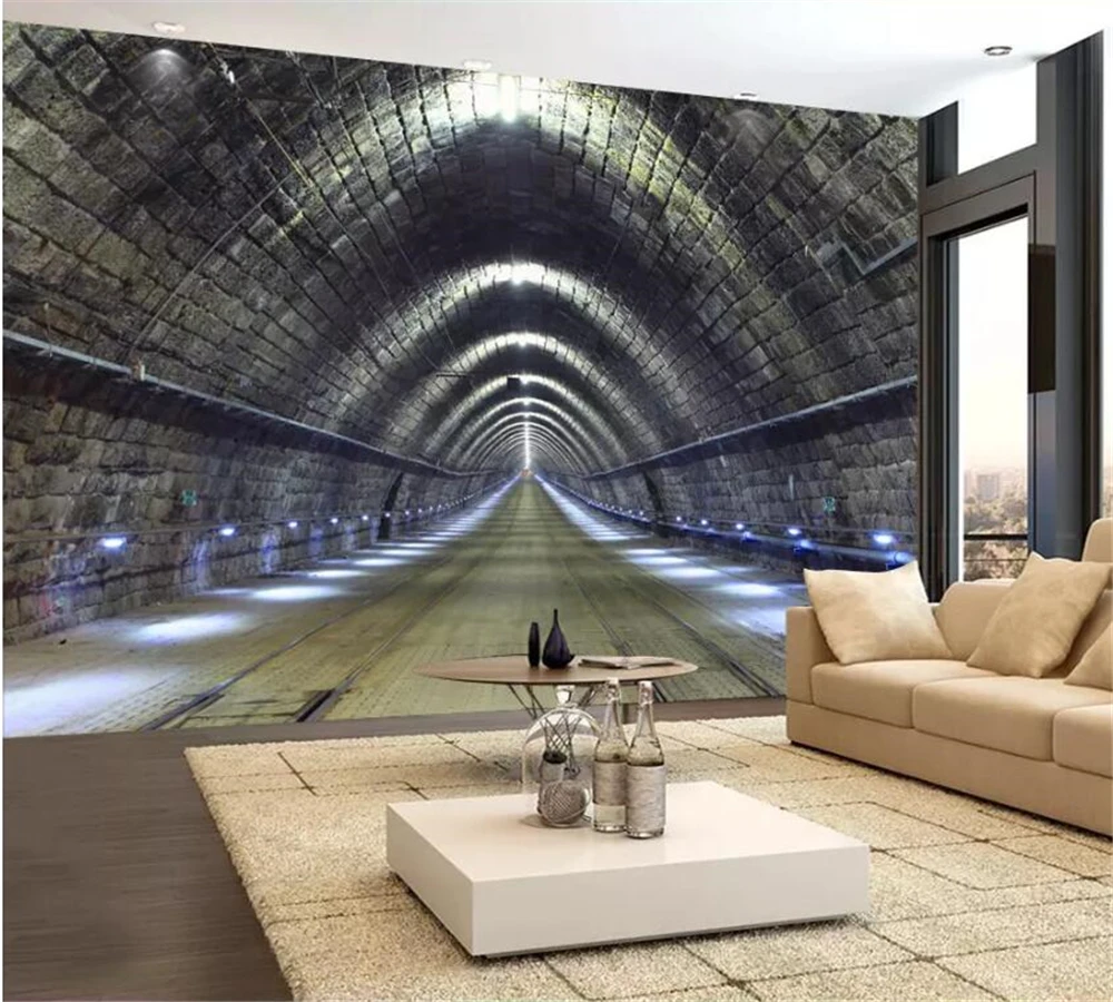 

beibehang Custom Wallpapers 3D Extend Space Wallpaper Temporal Tunnel Restaurant Background Mural wall paper 3d papel de parede