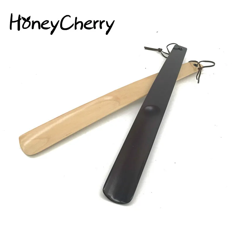 Honeycherry Long Handle Shoehorn Wooden Shoehorn Log Wood Shoes To Wear Shoes Do Not Bend High Quality 38cm