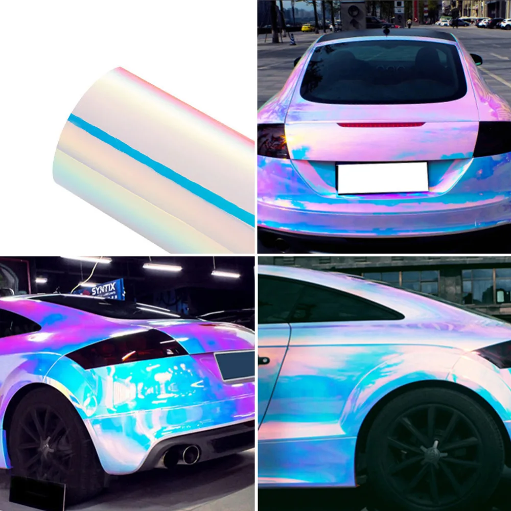 135*20M Chameleon Car Stickers Color Change Chrome Vinyl Film Laser Plating Car Wrap Sticker Decal Air Release Film