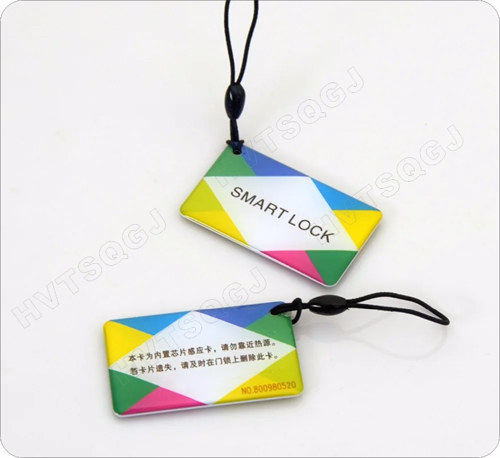 

100PCS 50*30MM RFID logo printed 13.56mhz 1k S50 rfid tag keyfobs Epoxy card Proximity Access card free shipping