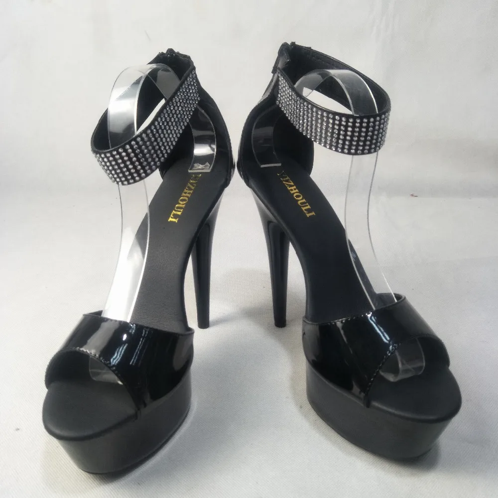 Summer high heels with buckled sequins decorated with 15cm pole dancing sandals and 6-inch dancing shoes