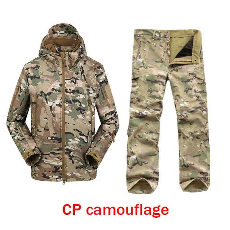 Tatico 8 colors military tactics outdoor windproof waterproof clothing hooded plus size camouflage camping hunting jacket+pants