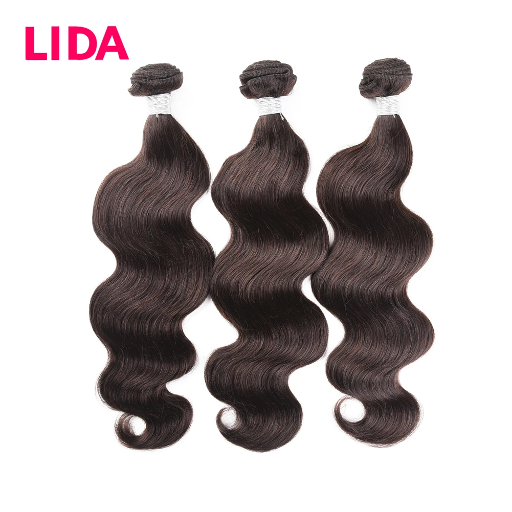 lida-自然なウェーブのかかったヘアエクステンション女性のための中国の人間の髪の毛非レミー3つのバッチで自然