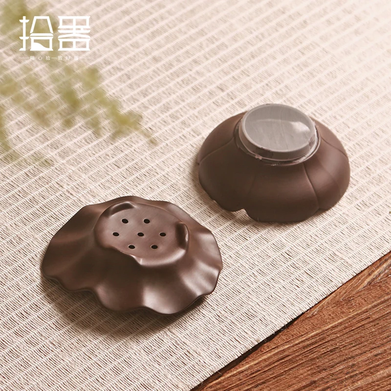 Creative 1pc Kichen Tool Coffee Infuser Yixing Purple Clay Lotus Tea Strainer Tea Holder Coffee Punch Filter Tea Set Decoration