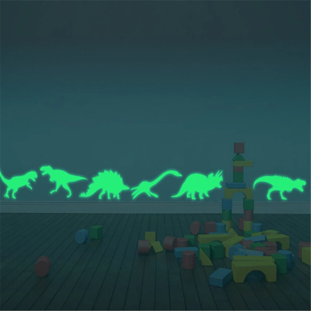 9Pcs Glow In The Dark Dinosaurs Toys Stickers Ceiling Decal Baby Kid Room