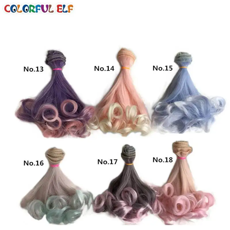 1 Buah Boneka 15*100Cm Wig BJD SD Boneka DIY Rambut Wig DIY Suhu Tinggi Kawat Buatan Tangan Modis Rambut Wig Keriting