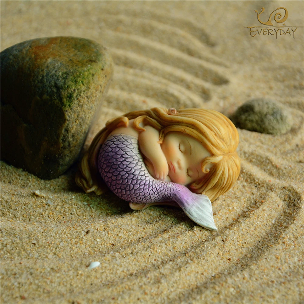 Fantasy Figurines Shell Princess Mermaid Micro Landscape Bonsai Fish Tank Ornaments Home Desktop Aquarium Decoration