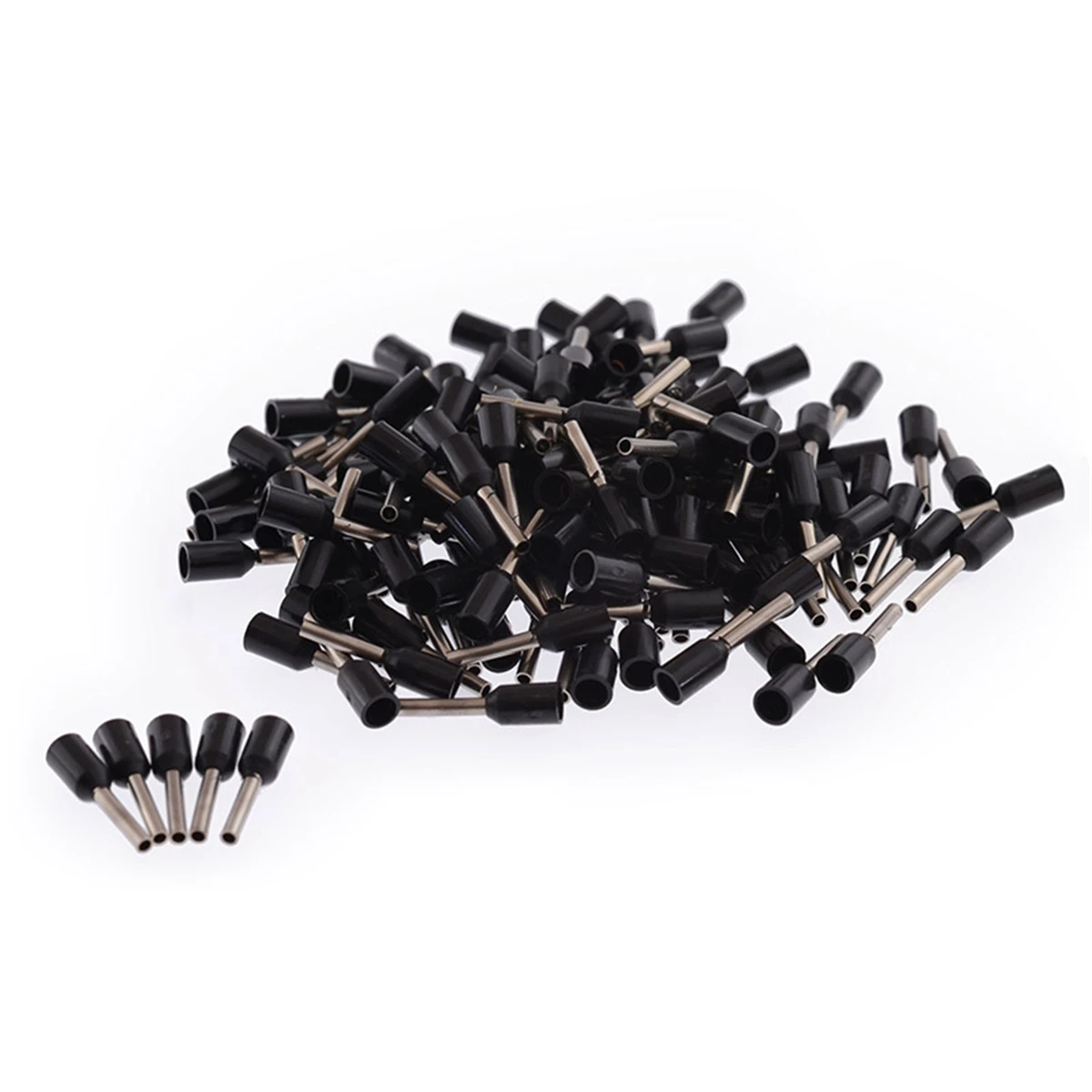 100pcs/Pack E0508 E7508 E1008 E1508 E2508 Insulated Ferrules Terminal Block Cord End Wire Connector Electrical Crimp Terminator