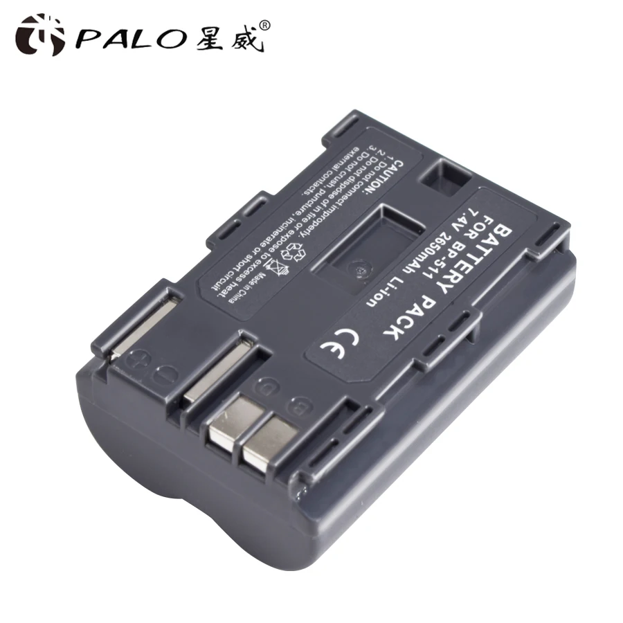 Palo 2650mAh BP 511 BP511 BP-511 BP511A Digital Camera Battery For Canon EOS 40D 300D 5D 20D 30D 50D 10D D60 G6 Batteries