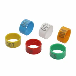Inner Diameter 2.0/1.8/1.6cm Plastic Open Type Buckle Chicken Duck Goose 6 Colors Digital Foot Ring Poultry Farming Equipment