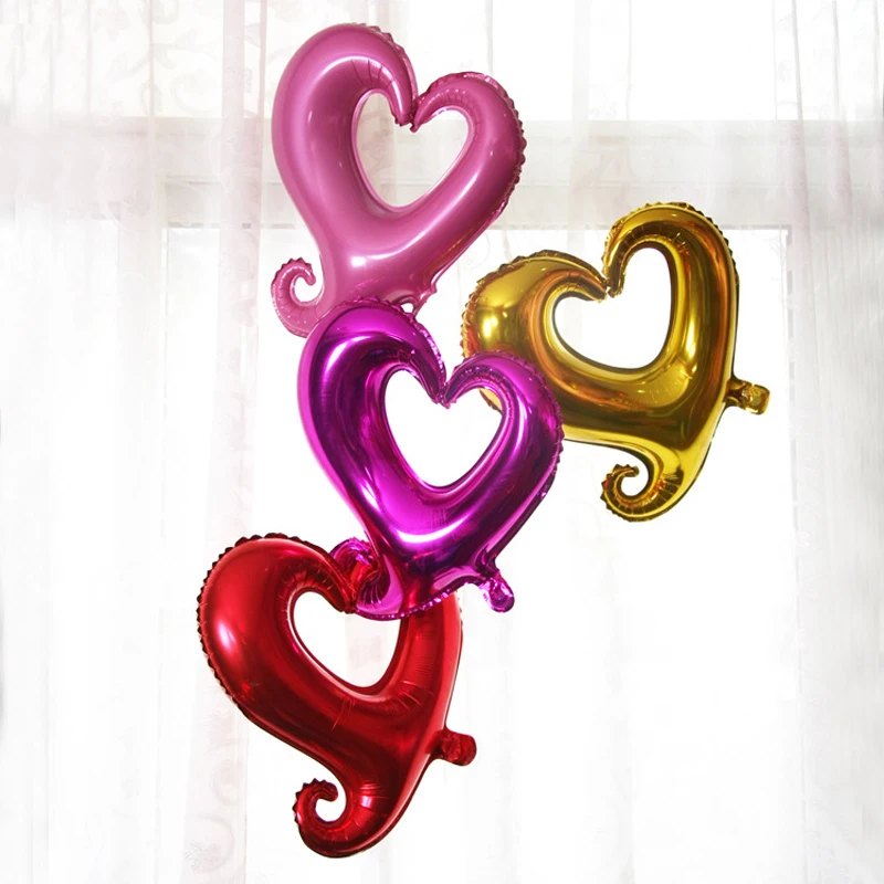 18 inch romantic hook Heart -shaped balloons helium balloon wedding Valentine\'s Day Decoration birthday heart foil balloons