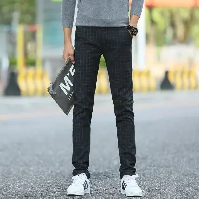 New England plaid pants and dress pants men sanding male trousers men's Spring and autumn Long pants plaid track pants