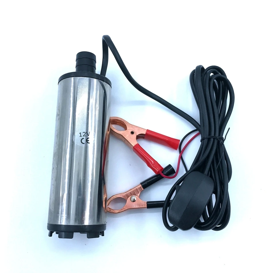 Submersible Diesel Fuel Water Oil Pump Diameter 51MM Stainless Steel DC 12V 24V 30L/Min 60W  Car Camping Portable With Switch