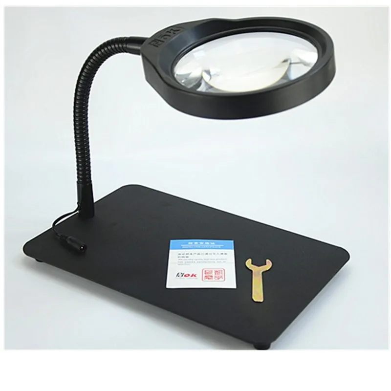 10X 3X 5X 8X 36 قطعة LED مصابيح سطح المكتب مضيئة القراءة Dest حامل طوي المكبر إصلاح لمبة مكتب الجدول عدسة مكبرة