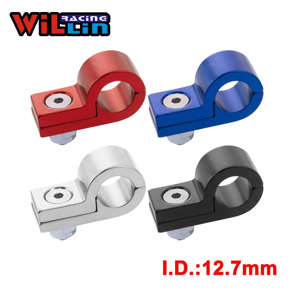 2pcs/pack Billet Aluminum Line P Clamps P Clips To Suit I.D. 12.7MM 1/2'' Tubing Line WLJN02-05Gold/Purple/Red/Blue/Silver/Black