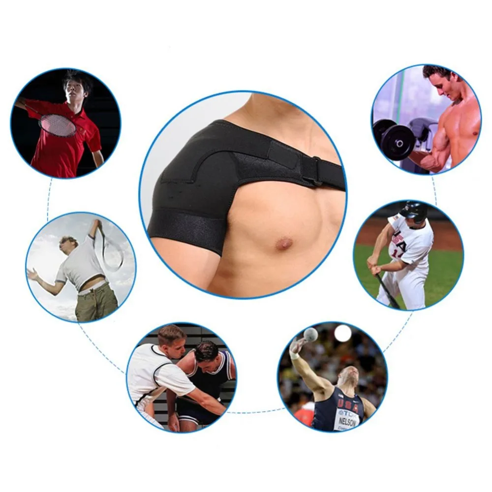 1 PC Adjustable Professional Shoulder Strap Shoulder Pads Protector Sports Elastic Breathable Brace Support Wraps Arm Protection