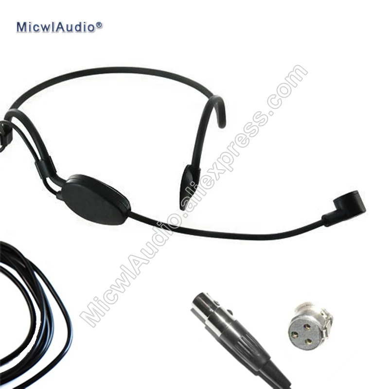 

Headworn Condenser ME3 Microphone Headset For AKG Wireless XLR 3PIN MicwlAudio 001 Black