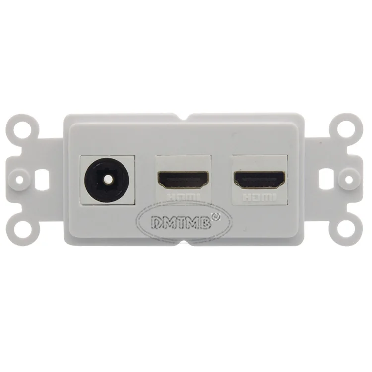 Inner wall plate 2 ports HDMI, 1 port Toslink audio fiber with keystone style and support DIY