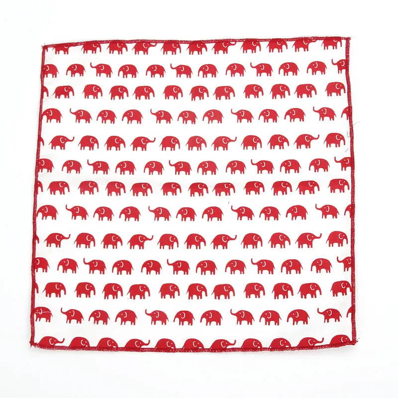 Mouchoir de poche carré pour homme, serviette de poitrine, 100% coton, motifs d\'animaux, 25x25cm