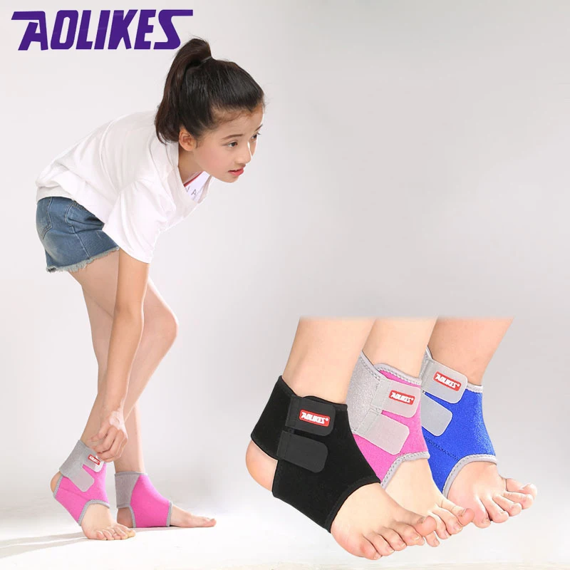 AOLIKES-tobillera deportiva para niños, correa de tobillo para ciclismo, correr, gimnasio, Protector de soporte, 1 par