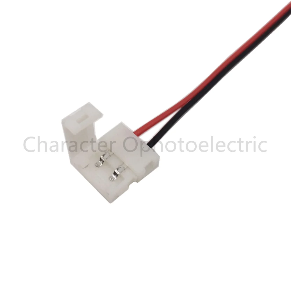 

10 pcs 2Pin 10mm LED Strip double head free soldering Connector / 10mm For 5050 5630 5730 Single Color LED Strip