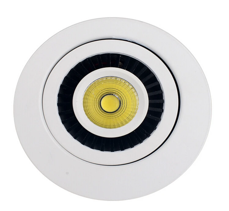 360angle rotating  Dimmable 10W/15W warm white/white/ cold white COB Recessed led light  AC85-265V