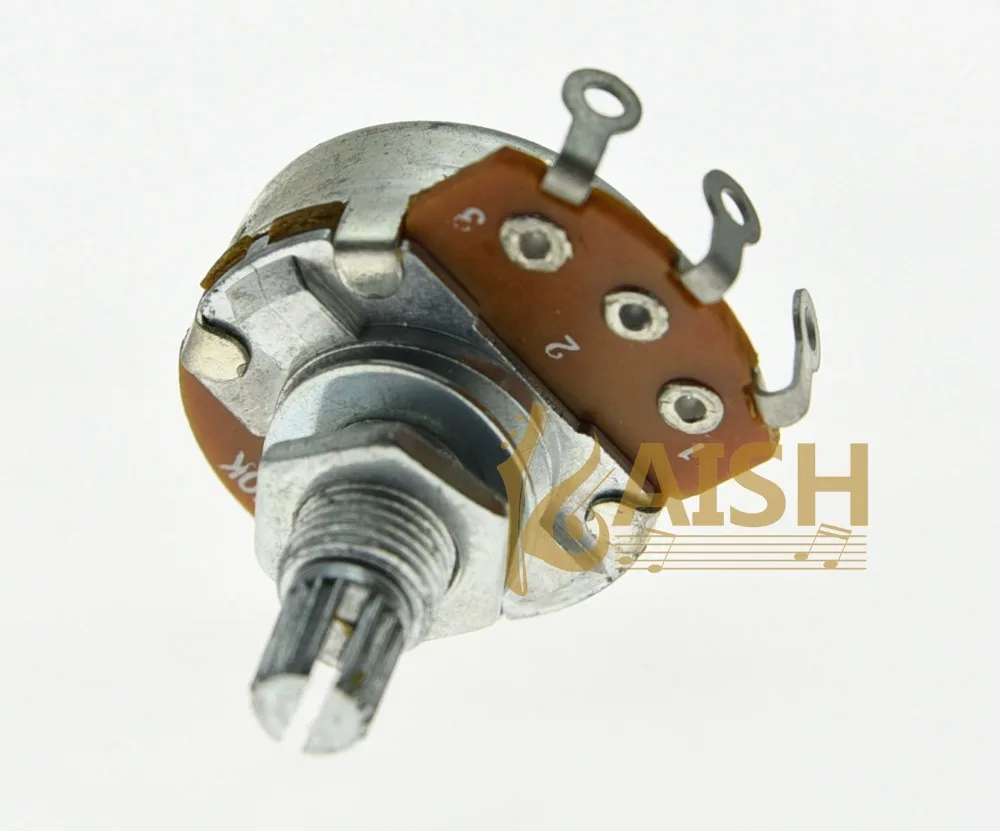 KAISH Pack of 5 A250K Guitar Audio Pots 24mm Large Base Long Shaft Potentiometers