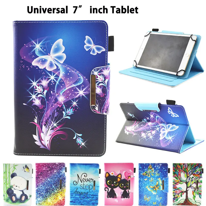 Cartoon Universal Case For 7.0 inch Tablet Cover for Samsung Tab A T280 Huawei T3 7.0 Lenovo Tab 3 7 PU Leather Stand Funda