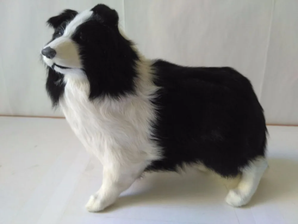 simulation border collie dog model polyethylene&furs large 18x21cm shepherd dog handicraft,home decoration toy d2773