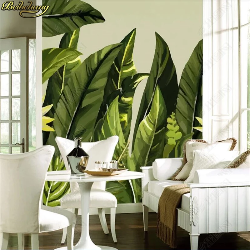 beibehang papel de parede Custom wallpaper modern tropical palm banana leaf living room aisle porch background wall 3d wallpaper