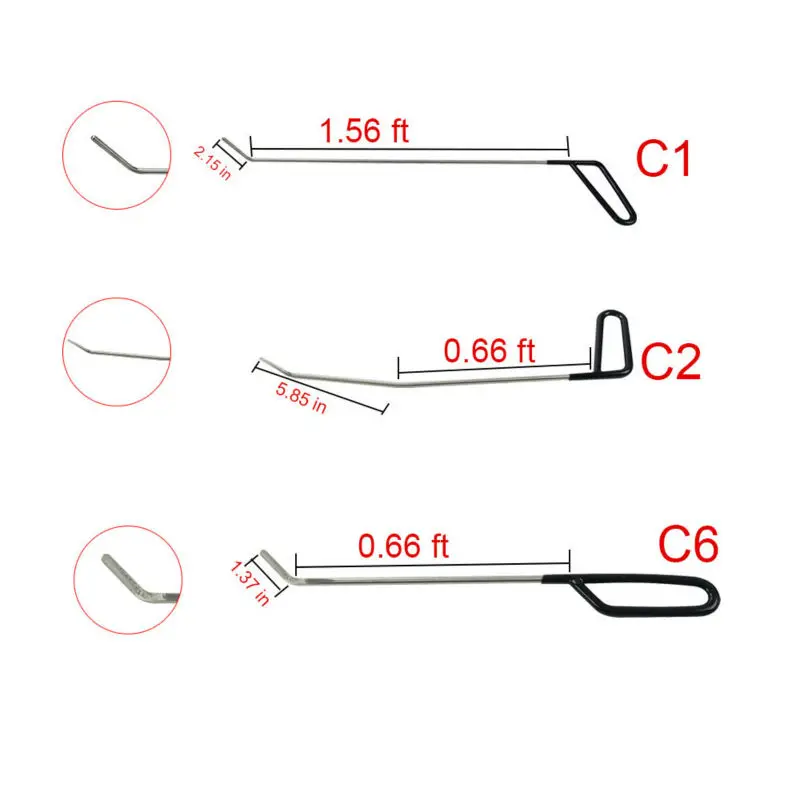 paintless dent repair Profession Rods Hooks  Auto body repair Toolkit Paintless Dent Repair Tools Dent Removal Tools