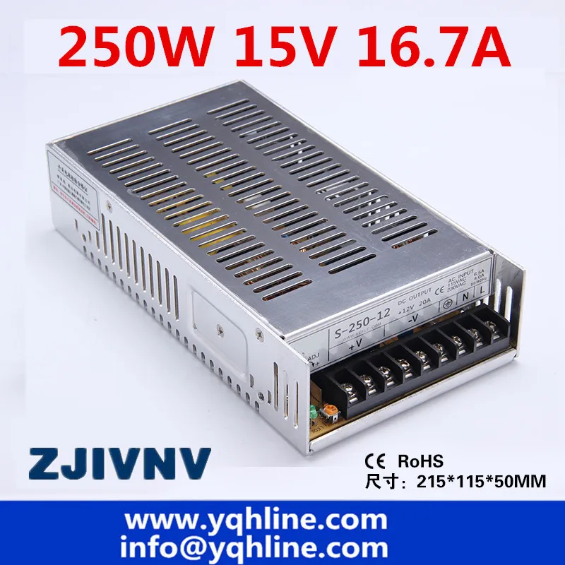 250W SMPS single output: 15V 17A switching power supply, led power supply CCTV smps,enhanced type, S-250-15