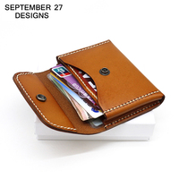 Storage Coin Purses Men Genuine Leather Luxury Handmade Retro Women Wallets Vintage Coin Pouch Business Credit Card Case